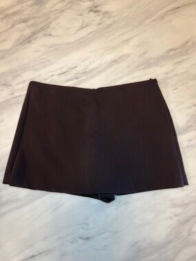 ZARA Brown High-Waist Skort